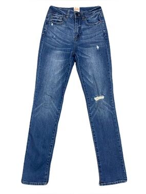 Gianni‎ Bini Medium Wash Distressed Skinny Jeans Women's 5 - Inseam 29"